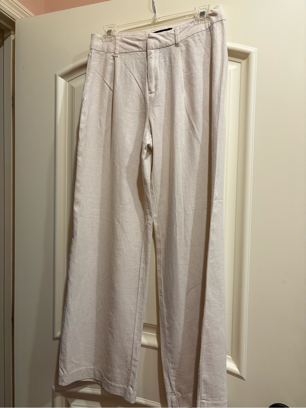 Women's Cream Wide-Leg Trousers